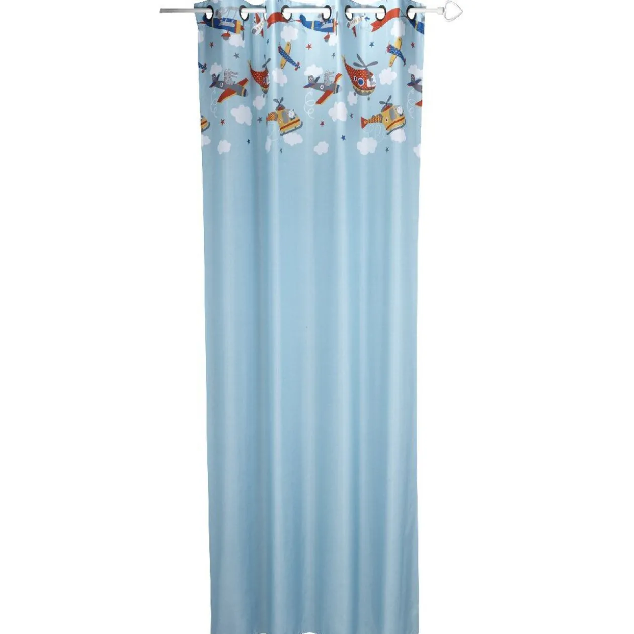 Rideau à oeillets motif Hélicoptères