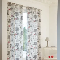 Rideau à oeillets motif Paris