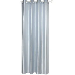 Rideau à oeillets métal en taffetas uni bleu orage