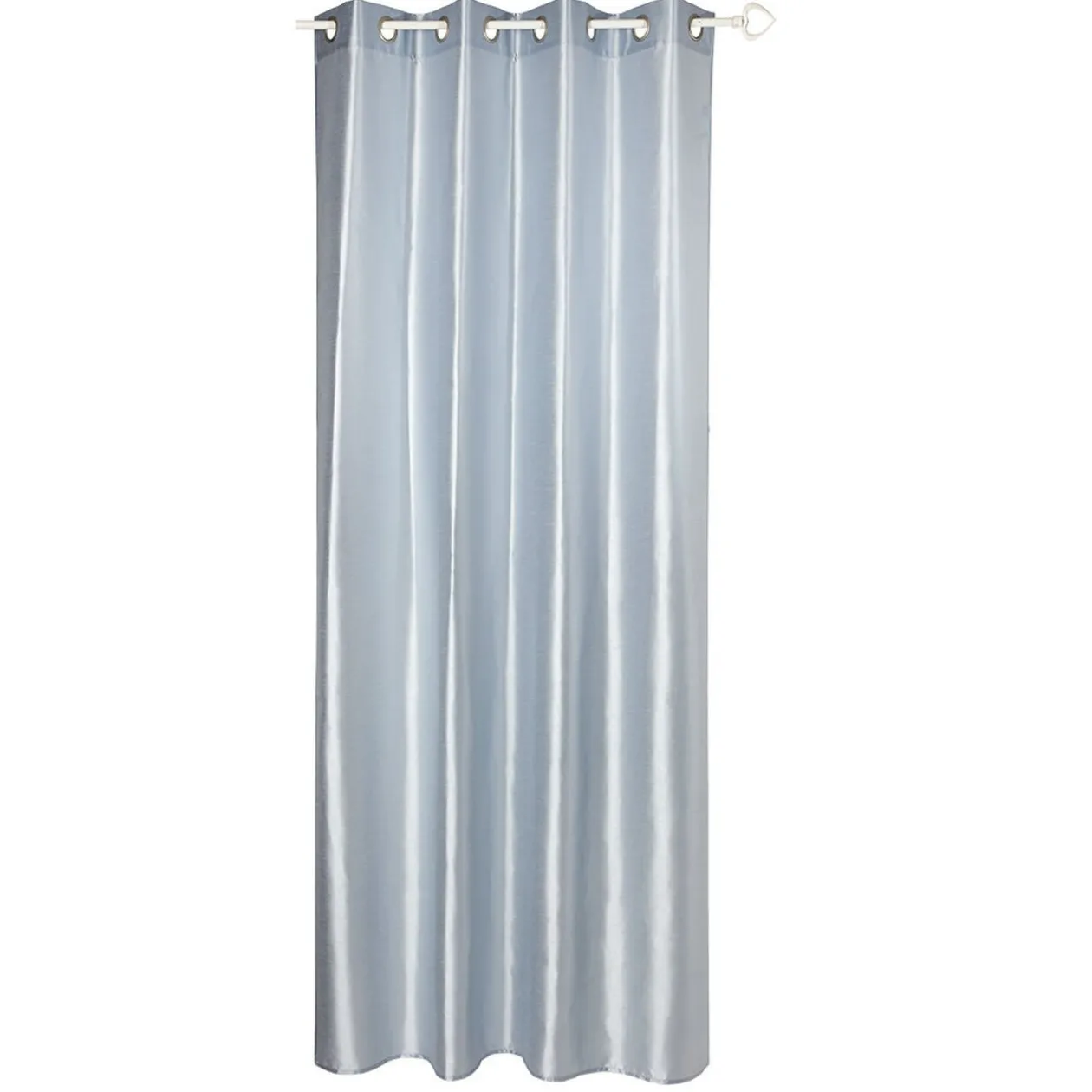 Rideau à oeillets métal en taffetas uni bleu orage