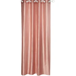 Rideau à oeillets métal en taffetas uni rose pêche