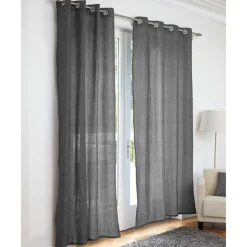 Rideau à oeillets noir blanc