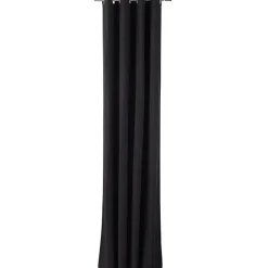 Rideau à oeillets noir occultant suédine