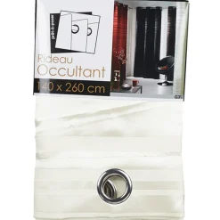 Rideau à oeillets occultant rayé