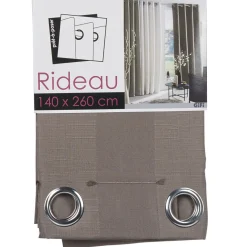Rideau à oeillets plumetis taupe