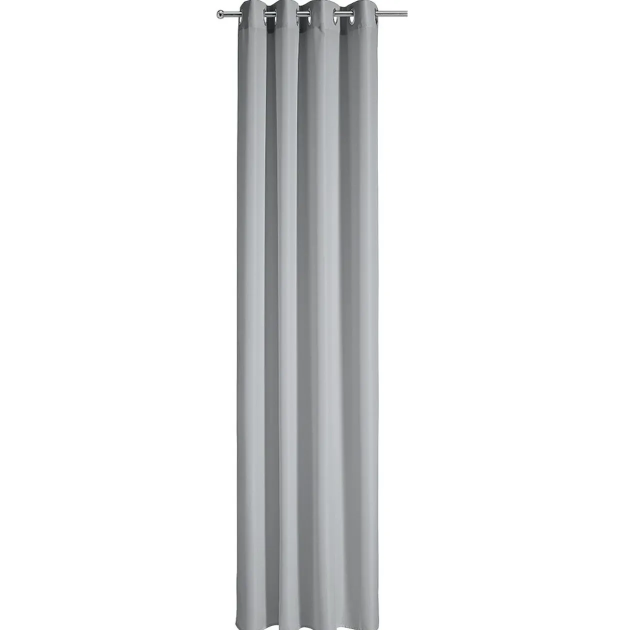 Rideau 8 oeillets polyester uni gris