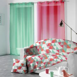 Rideau à oeillets rose fuchsia uni Nordicolor