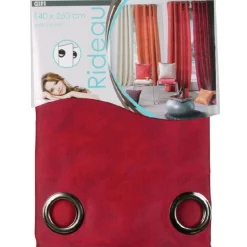 Rideau à oeillets rouge