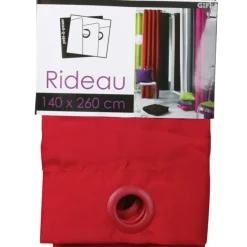 Rideau à oeillets rouge