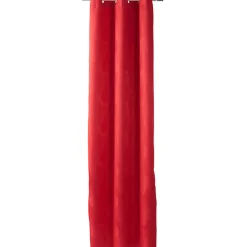 Rideau à oeillets rouge design ronds