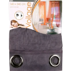 Rideau à oeillets taupe étamine