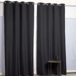 Rideau à oeillets thermique noir