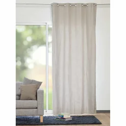 Rideau à oeillets thermique gris clair