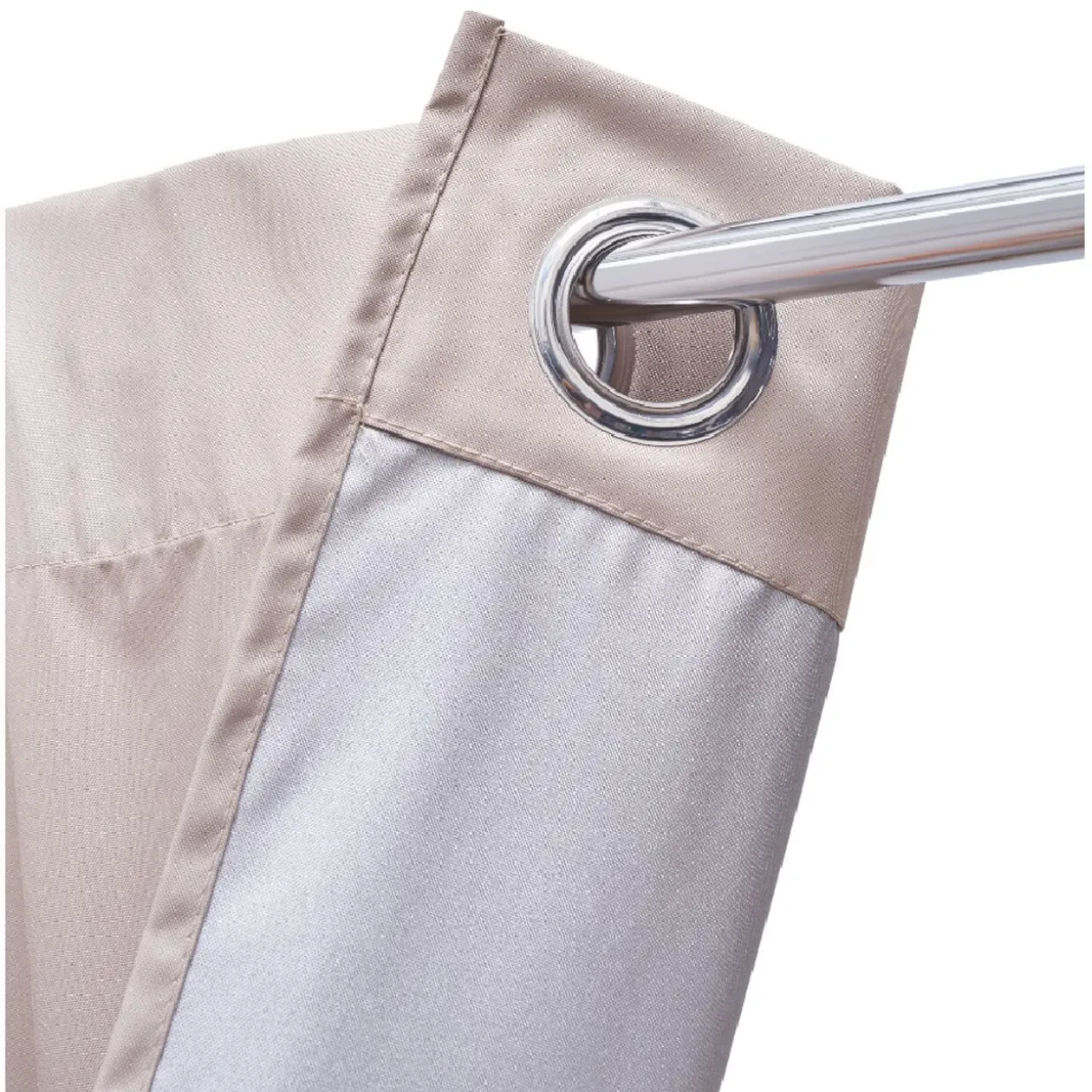 Rideau à oeillets thermique beige