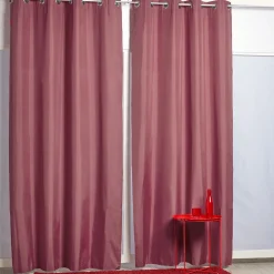 Rideau à oeillets thermique rouge