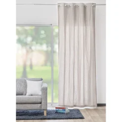 Rideau à oeillets uni beige