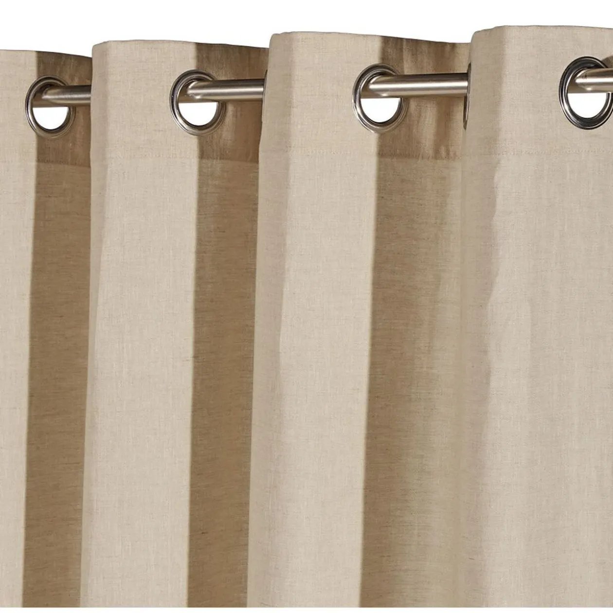 Rideau à oeillets uni beige 140x240cm