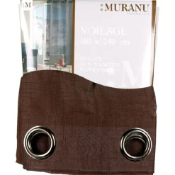 Rideau à oeillets uni cacao Muranu
