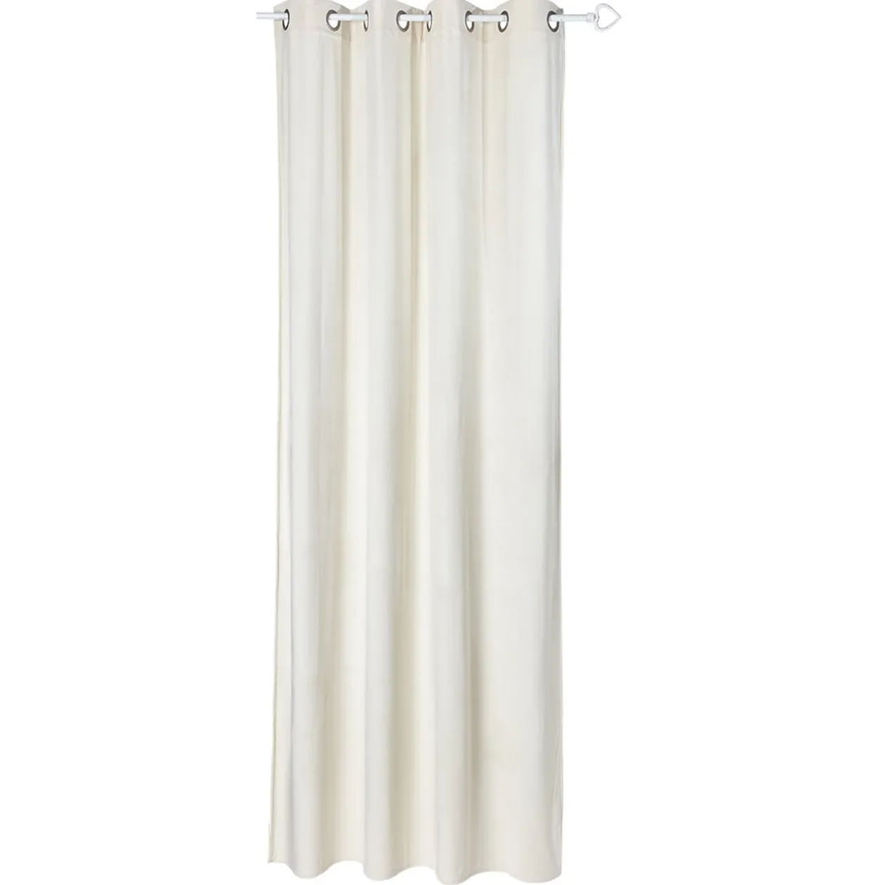 Rideau à oeillets uni en velours couleur lin