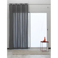 Rideau à oeillets uni gris