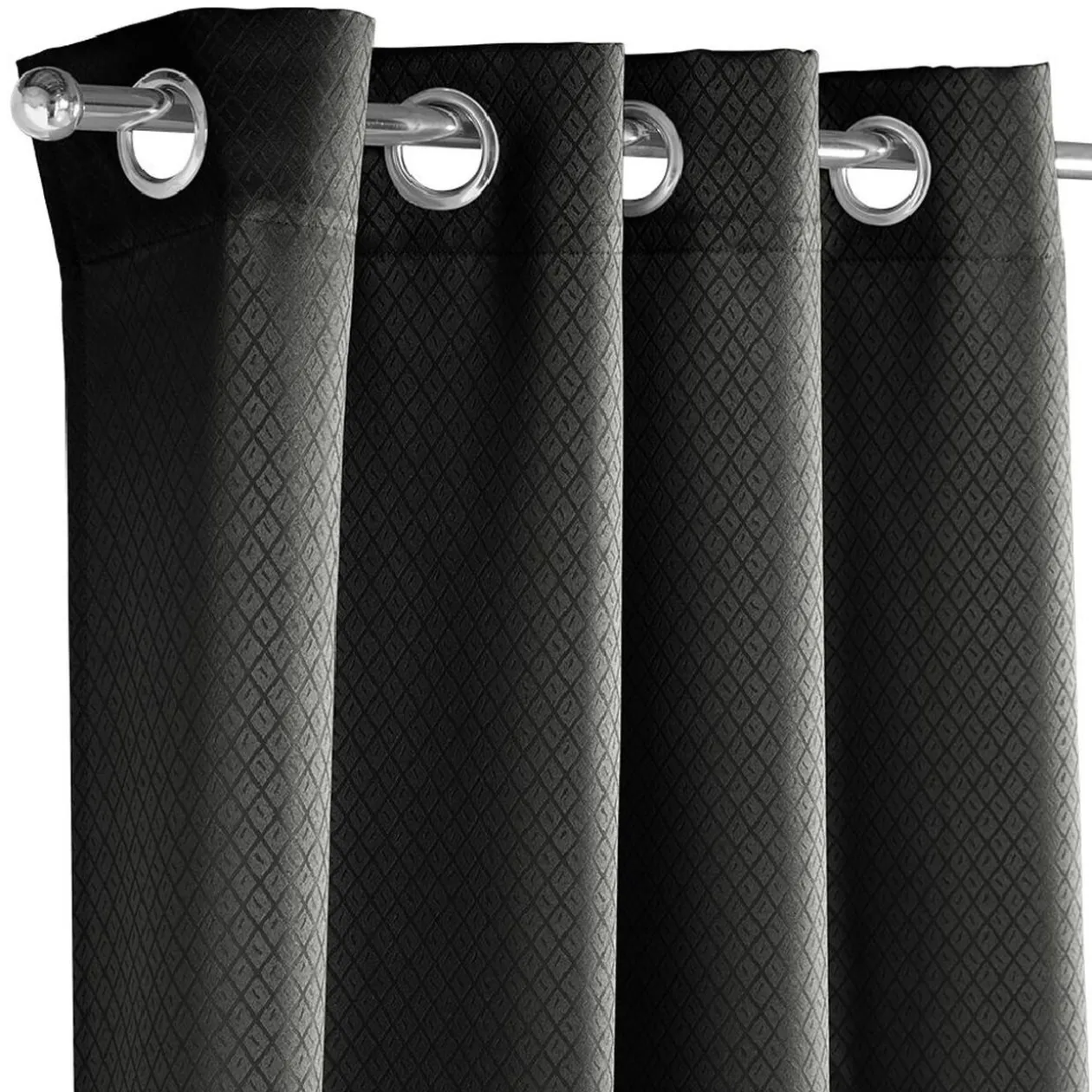 Rideau à oeillets uni jacquard 140x240 cm