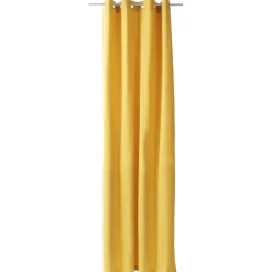 Rideau à oeillets uni jaune moutarde 140x260 cm