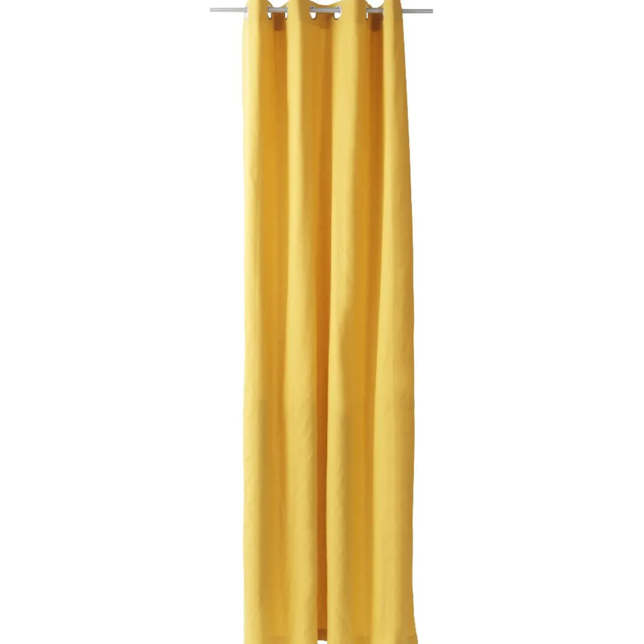Rideau à oeillets uni jaune moutarde 140x260 cm