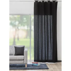 Rideau à oeillets uni noir