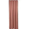 Rideau à oeillets uni velours rose pêche