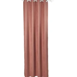 Rideau à oeillets uni velours rose pêche