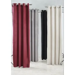 Rideau à oeillets velours uni crème