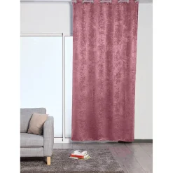 Rideau 8 oeillets velours violet figue