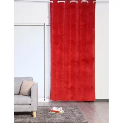 Rideau 8 oeillets velours rouge