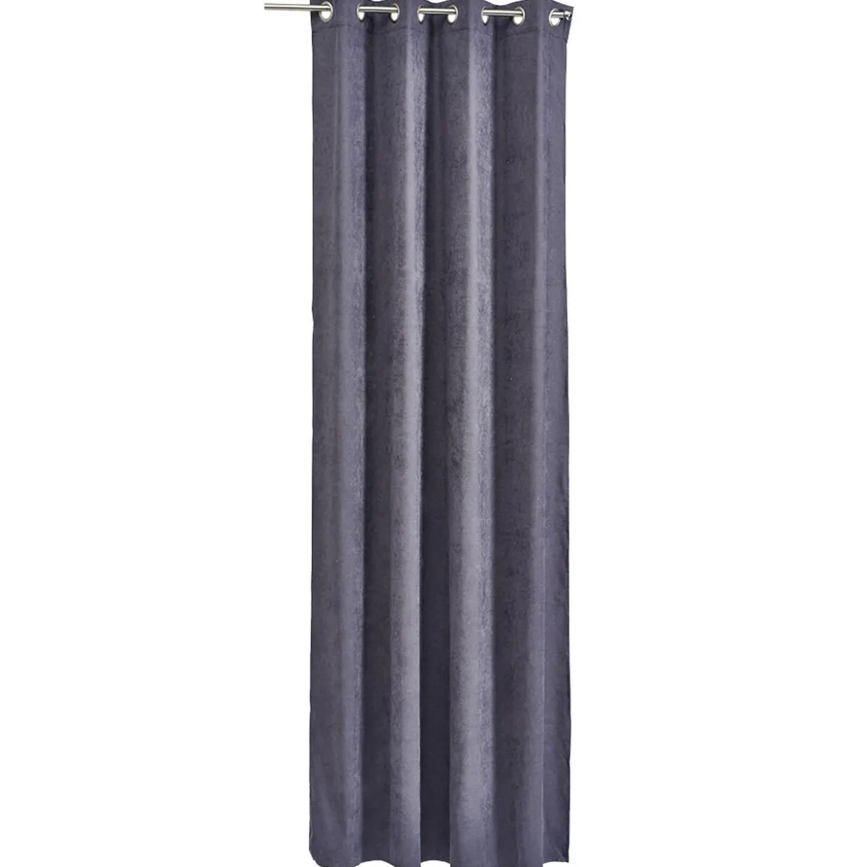 Rideau à oeillets velours gris foncé