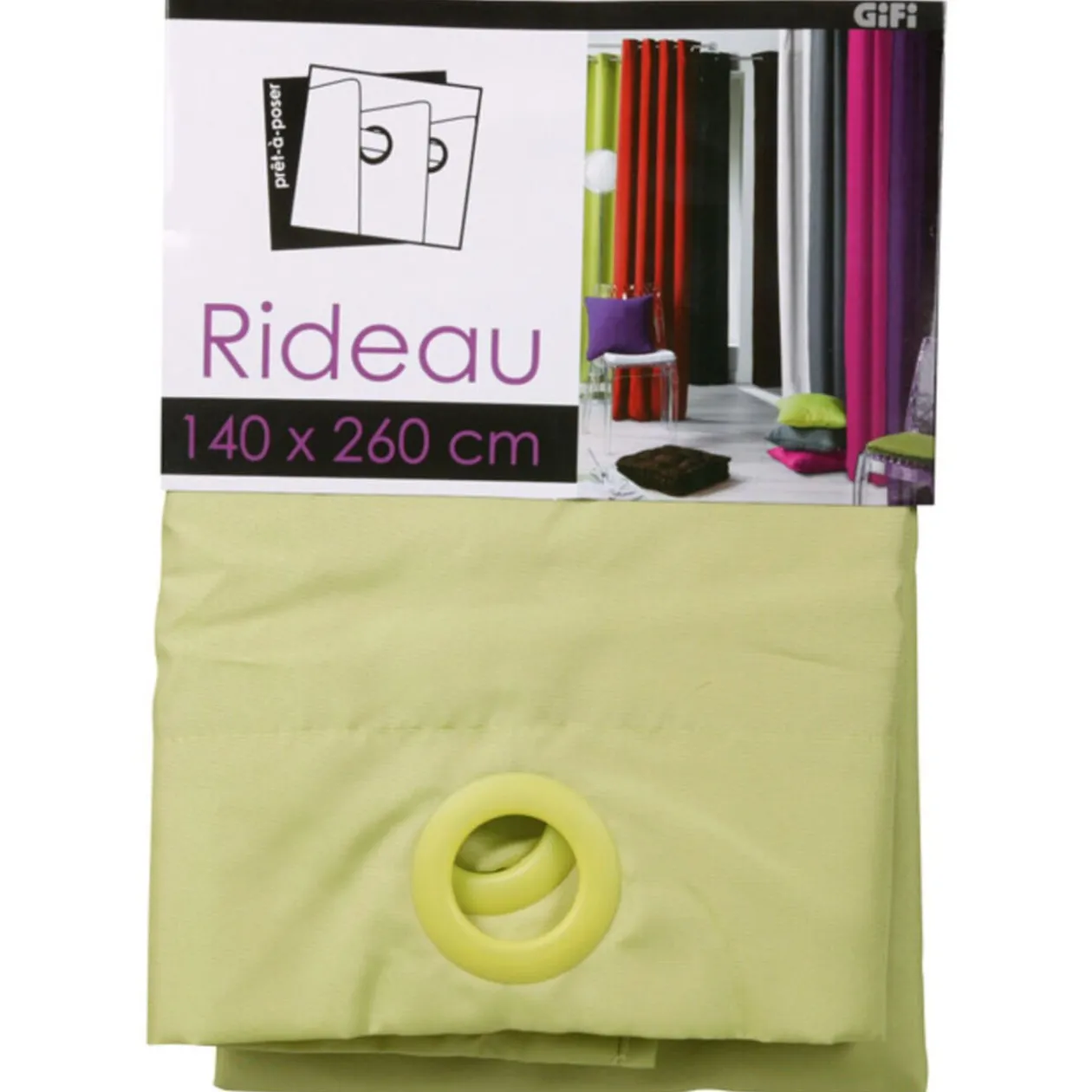 Rideau à oeillets vert amande