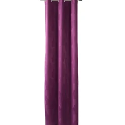 Rideau à oeillets violet design ronds
