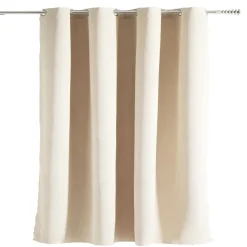 Rideau à oeillets 140x240cm polyester beige ou marron