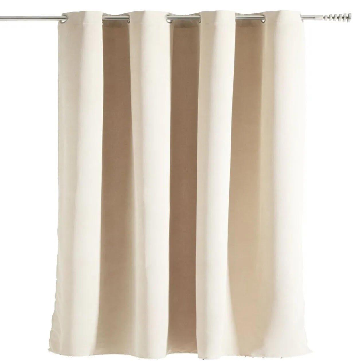 Rideau à oeillets 140x240cm polyester beige ou marron