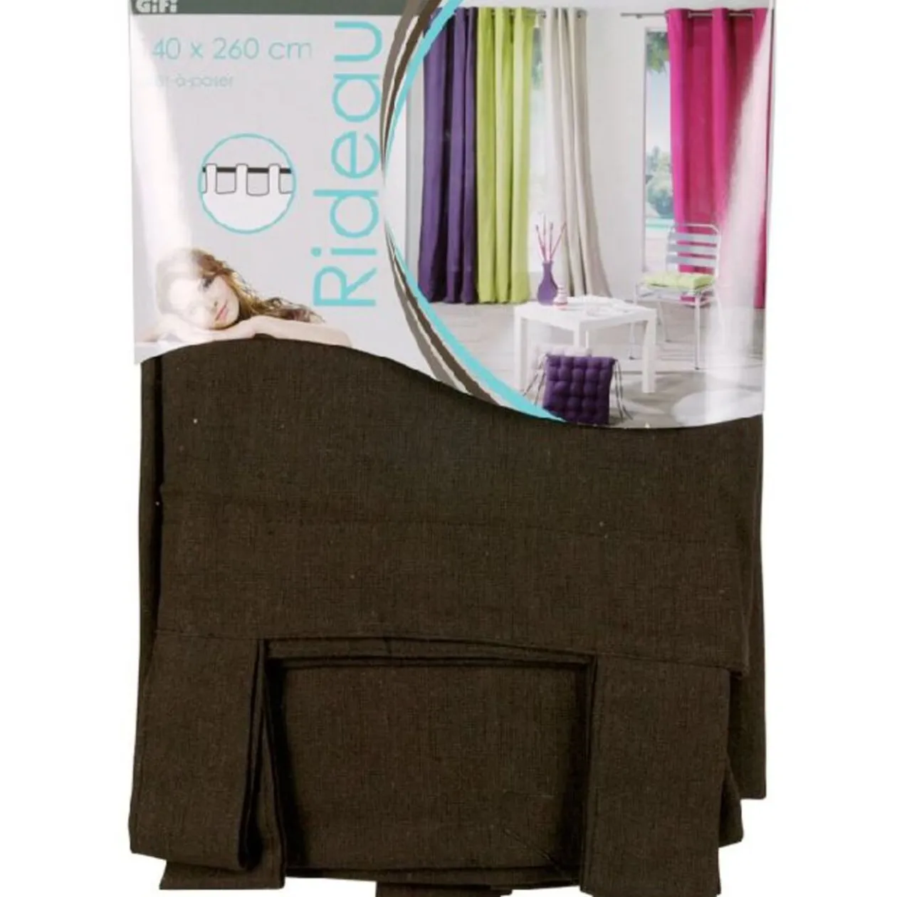 Rideau à pattes chocolat