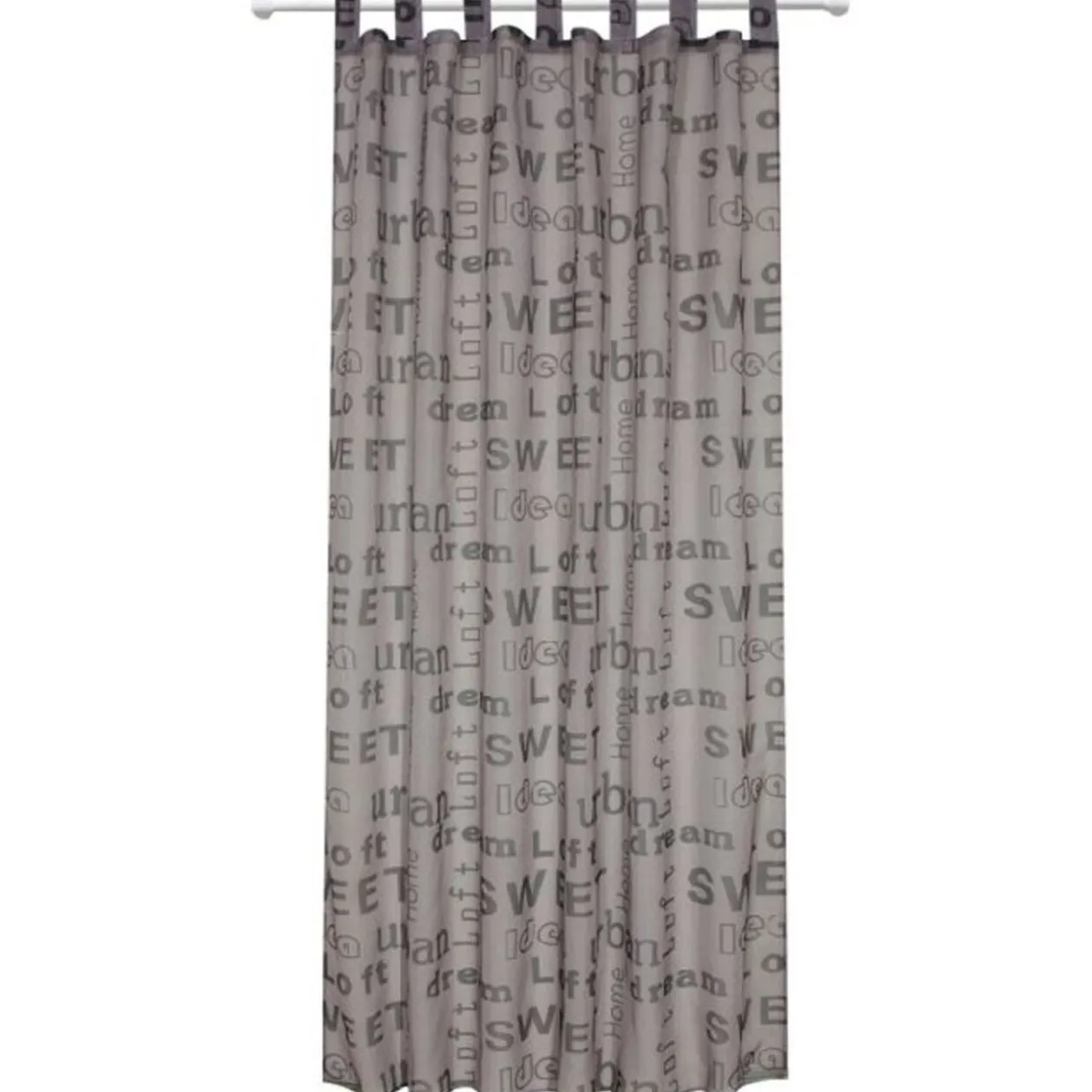 Rideau à pattes imprimé mots