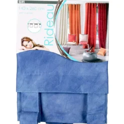 Rideau à pattes marbré bleu