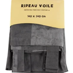 Rideau à pattes uni gris