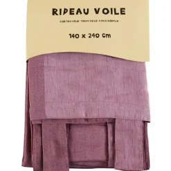 Rideau à pattes uni rose
