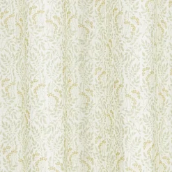 Rideau blanc imprimé feuillage vert lin et polyester 140x240cm