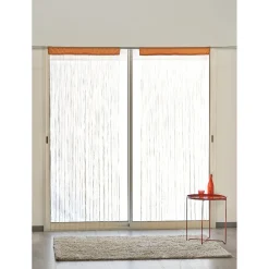 Rideau de fils jaune moutarde