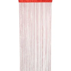 Rideau de fils uni rouge