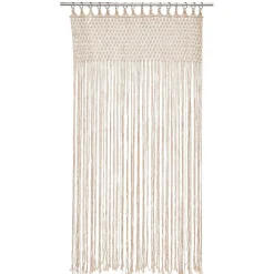 Rideau de porte macramé beige