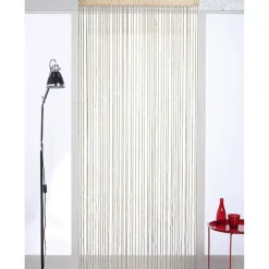 Rideau fils boules beiges