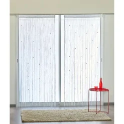 Rideau fils boules blanches