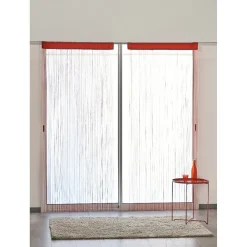 Rideau fils coeurs rouges